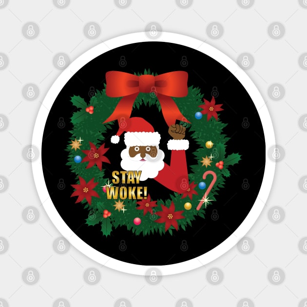 Stay Woke Black Santa Magnet by blackartmattersshop